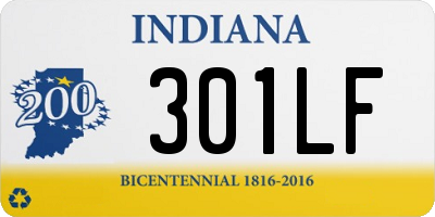 IN license plate 301LF