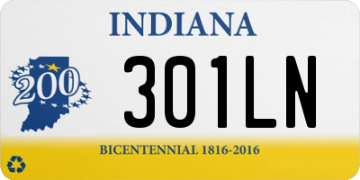 IN license plate 301LN