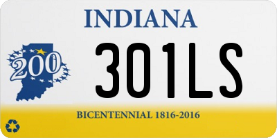 IN license plate 301LS