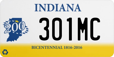 IN license plate 301MC