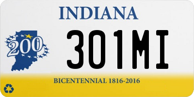 IN license plate 301MI