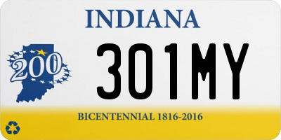 IN license plate 301MY