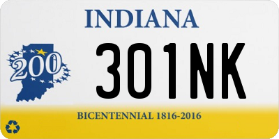 IN license plate 301NK