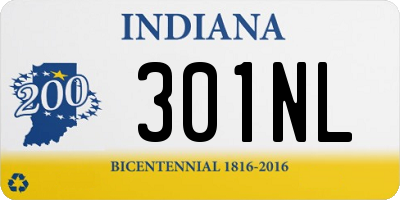 IN license plate 301NL