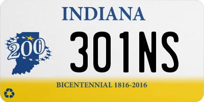 IN license plate 301NS