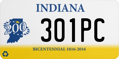 IN license plate 301PC
