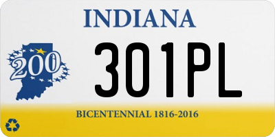 IN license plate 301PL