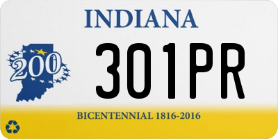 IN license plate 301PR