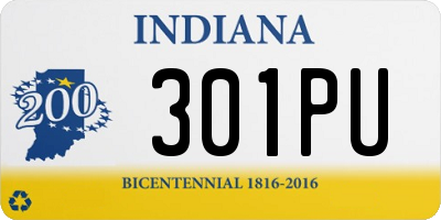 IN license plate 301PU