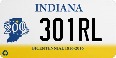 IN license plate 301RL