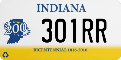 IN license plate 301RR