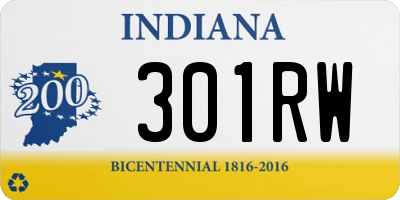 IN license plate 301RW