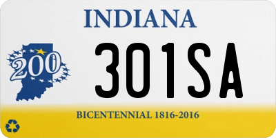 IN license plate 301SA