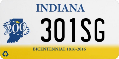 IN license plate 301SG