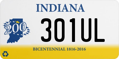 IN license plate 301UL