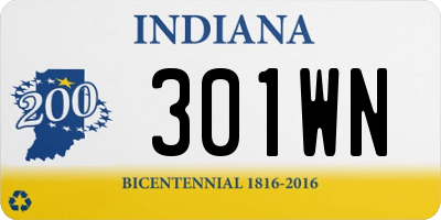 IN license plate 301WN