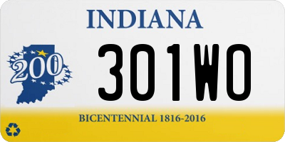 IN license plate 301WO