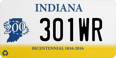 IN license plate 301WR