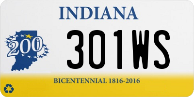 IN license plate 301WS