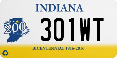 IN license plate 301WT