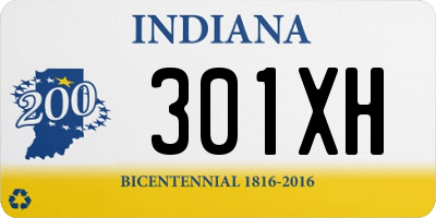 IN license plate 301XH