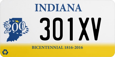 IN license plate 301XV