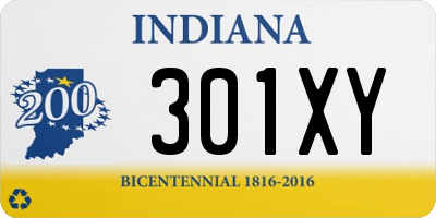 IN license plate 301XY