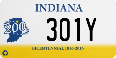 IN license plate 301Y