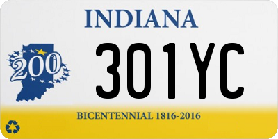 IN license plate 301YC