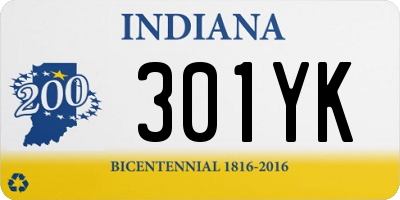 IN license plate 301YK