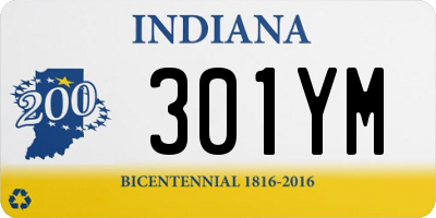 IN license plate 301YM