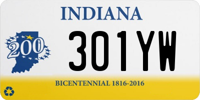 IN license plate 301YW