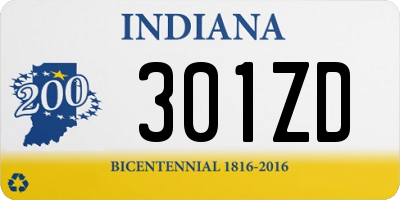 IN license plate 301ZD