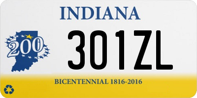 IN license plate 301ZL