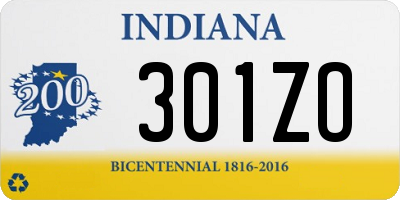 IN license plate 301ZO