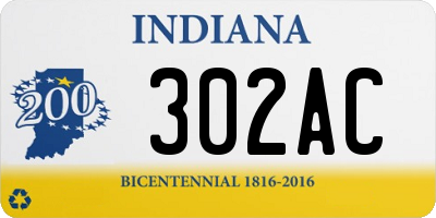 IN license plate 302AC