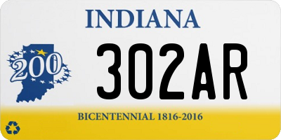 IN license plate 302AR