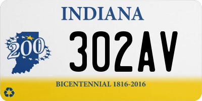 IN license plate 302AV