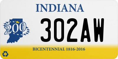 IN license plate 302AW