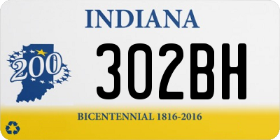 IN license plate 302BH