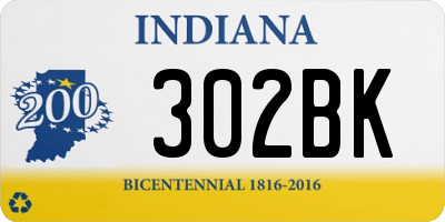 IN license plate 302BK