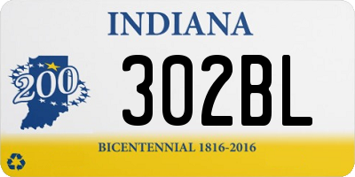 IN license plate 302BL