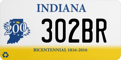 IN license plate 302BR