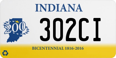 IN license plate 302CI