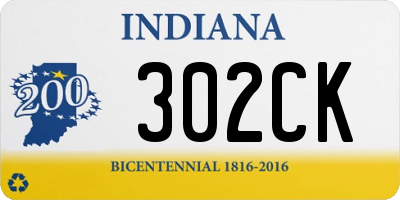 IN license plate 302CK