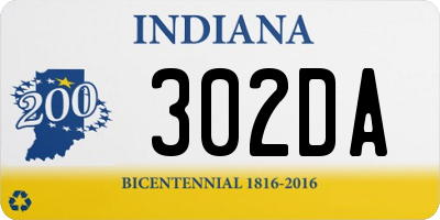 IN license plate 302DA