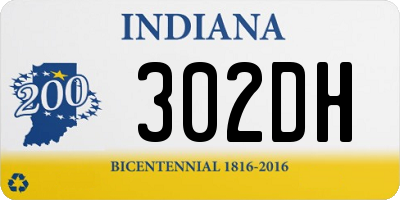 IN license plate 302DH