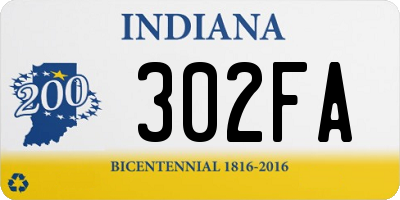 IN license plate 302FA