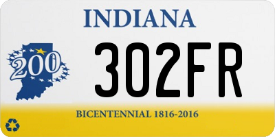 IN license plate 302FR