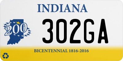 IN license plate 302GA